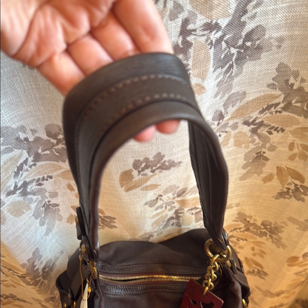 Alviero Martini Gold and Brown Hobo Shoulder Bag - Picture 8 of 14